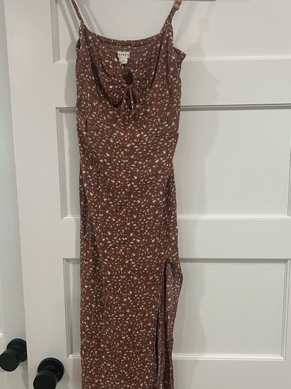 Aeropostale Floral Tie-Front Slip Dress